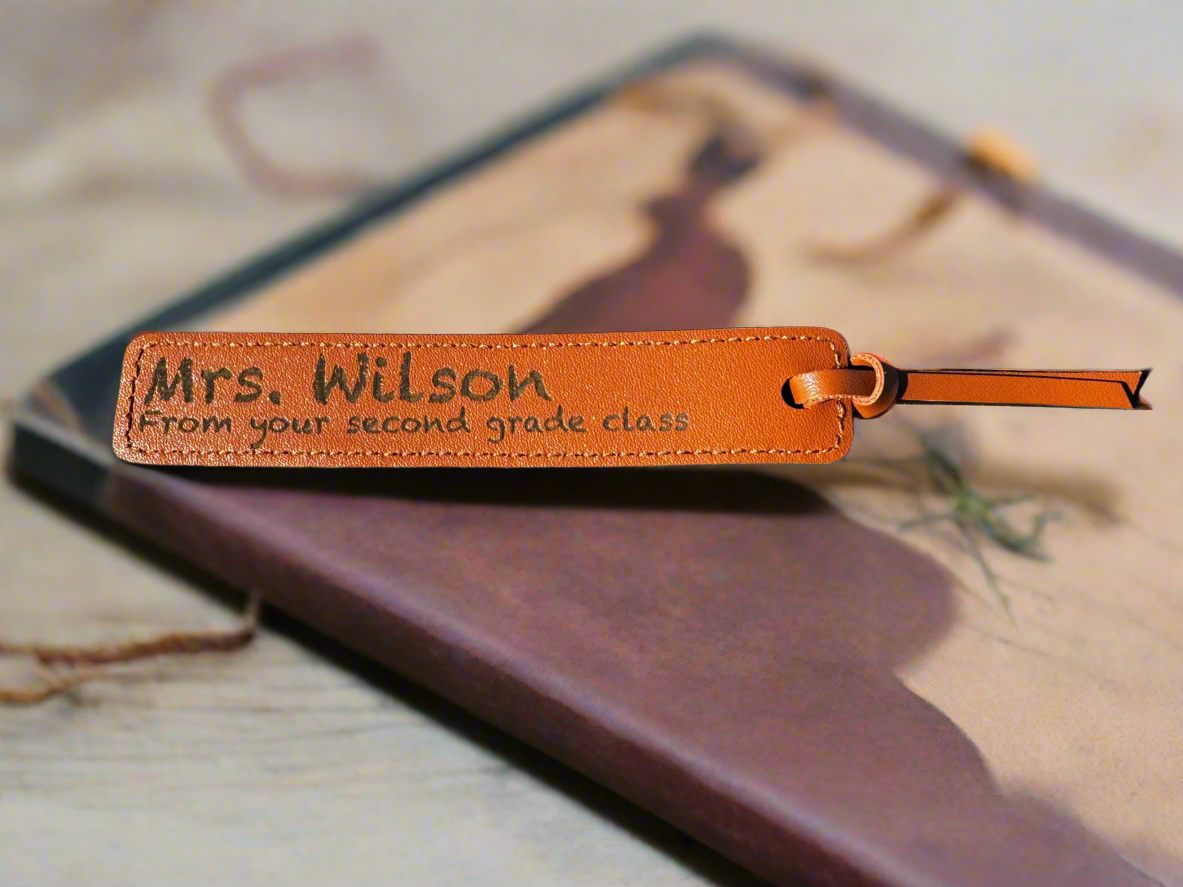 Personalized Leather Bookmark for Teachers