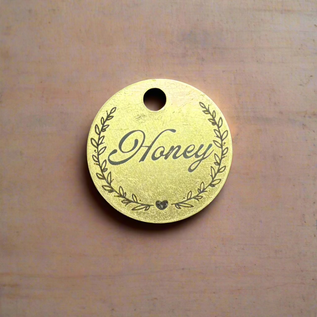 Pet Name Tag - Brass