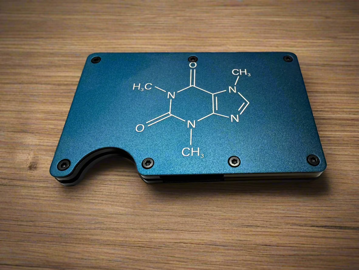 Caffeine Chemistry Metal Wallet