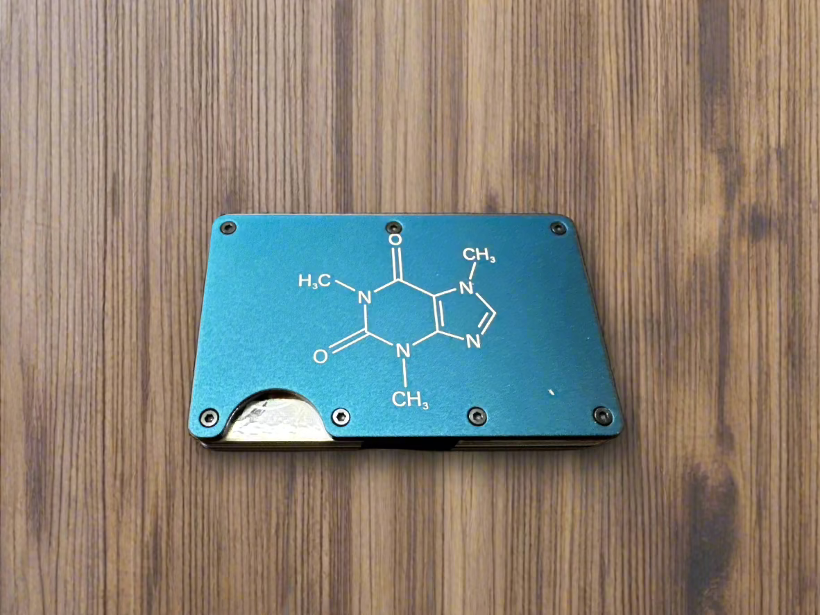 Caffeine Chemistry Metal Wallet